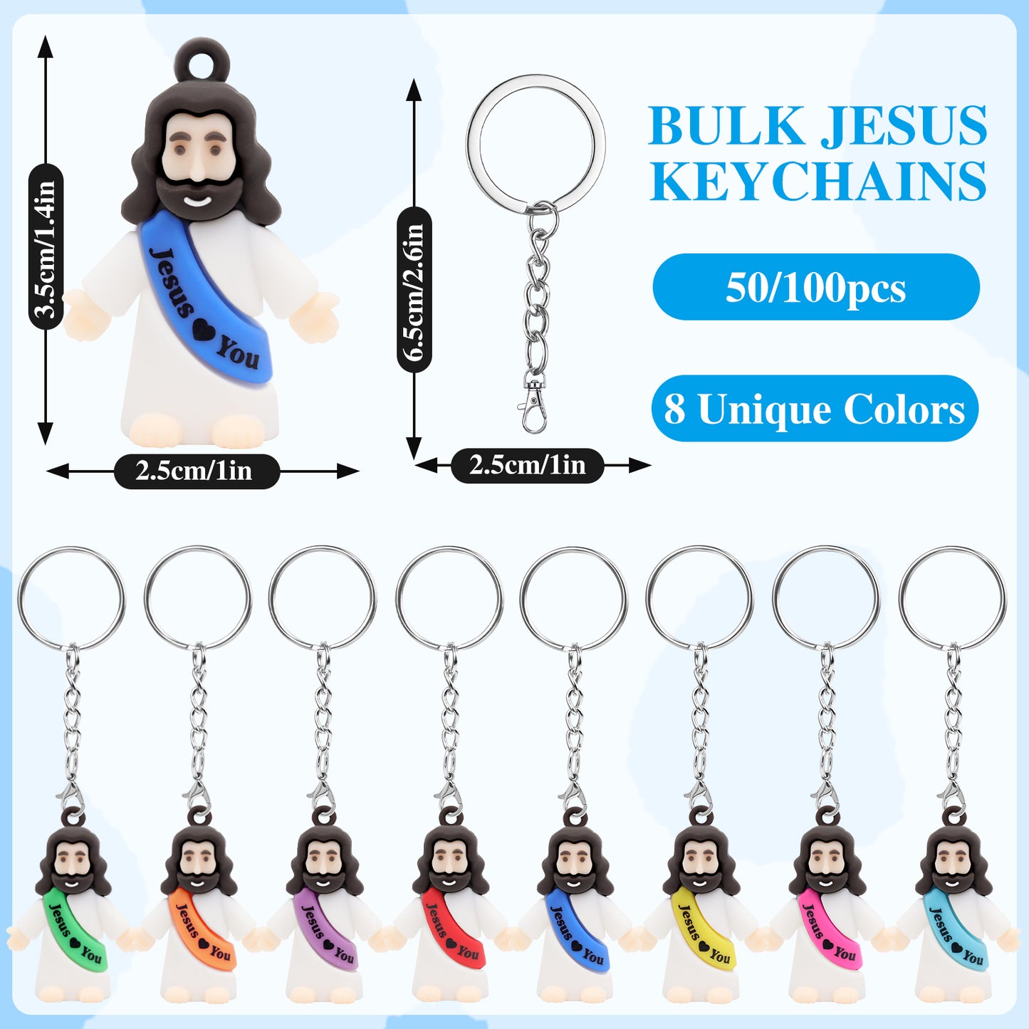 Jesus Love You Mini Jesus Figures Keychain