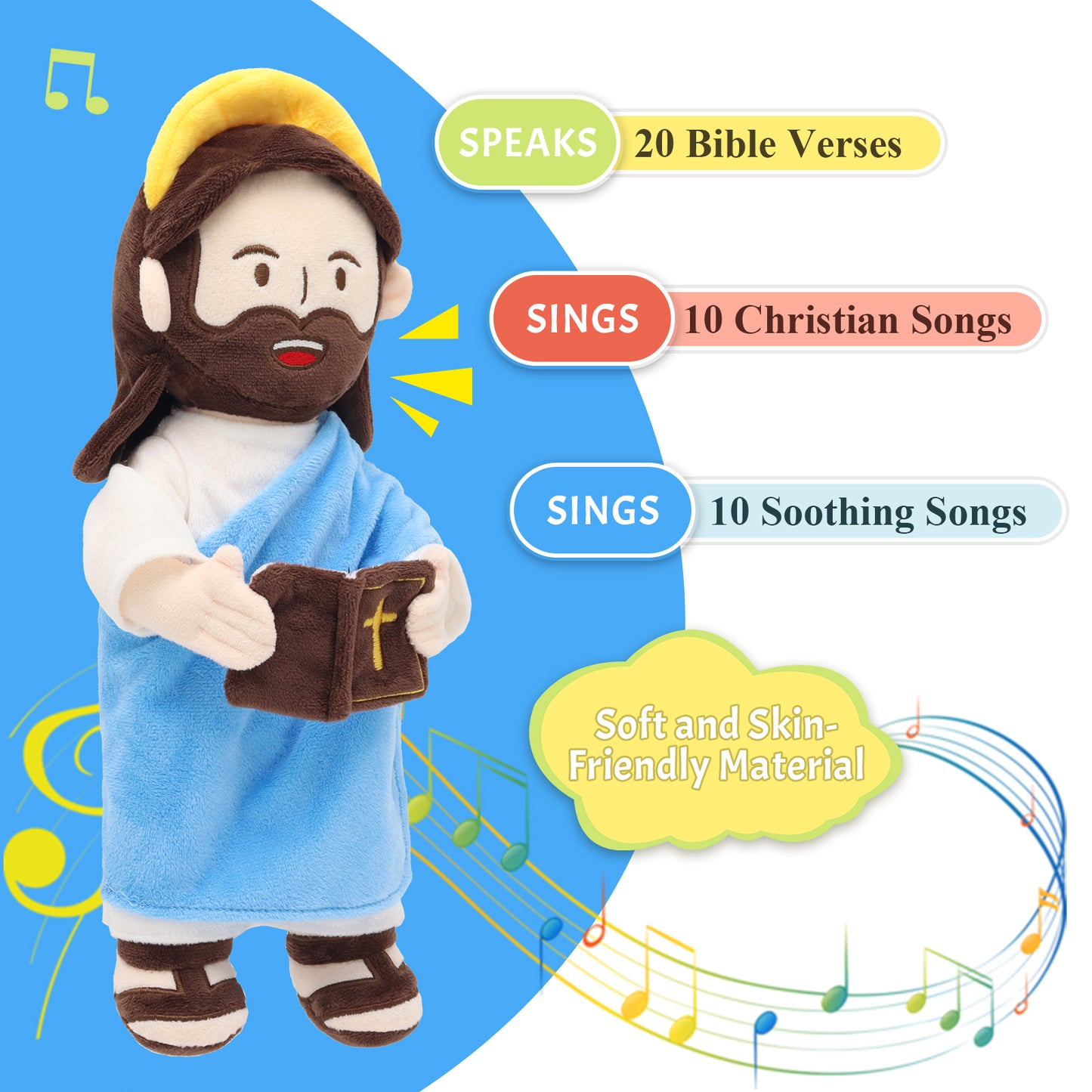 The Talking Jesus Plush Toy with Halo