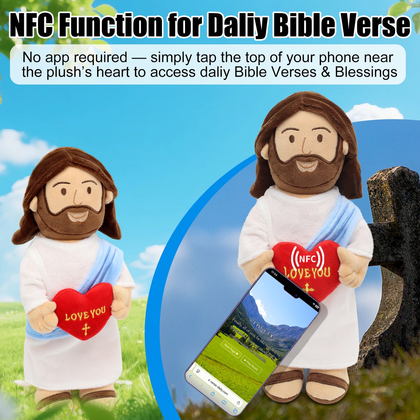Love You Jesus Plush with NFC