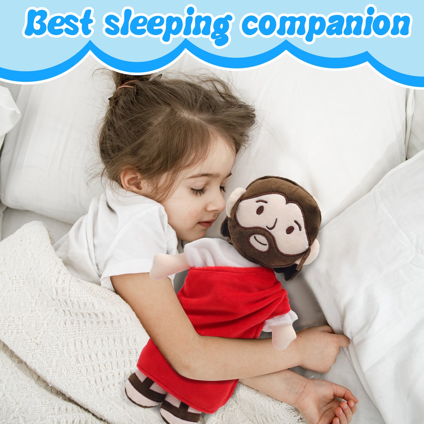 Red Jesus plush-White/Brown