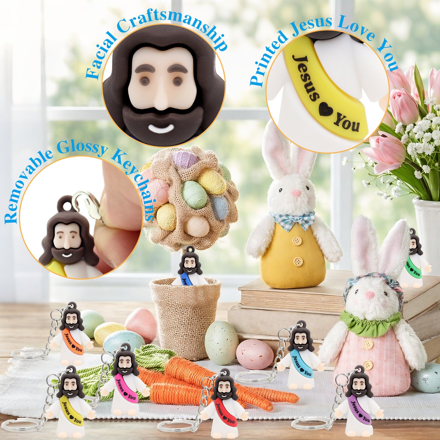 Jesus Love You Mini Jesus Figures Keychain