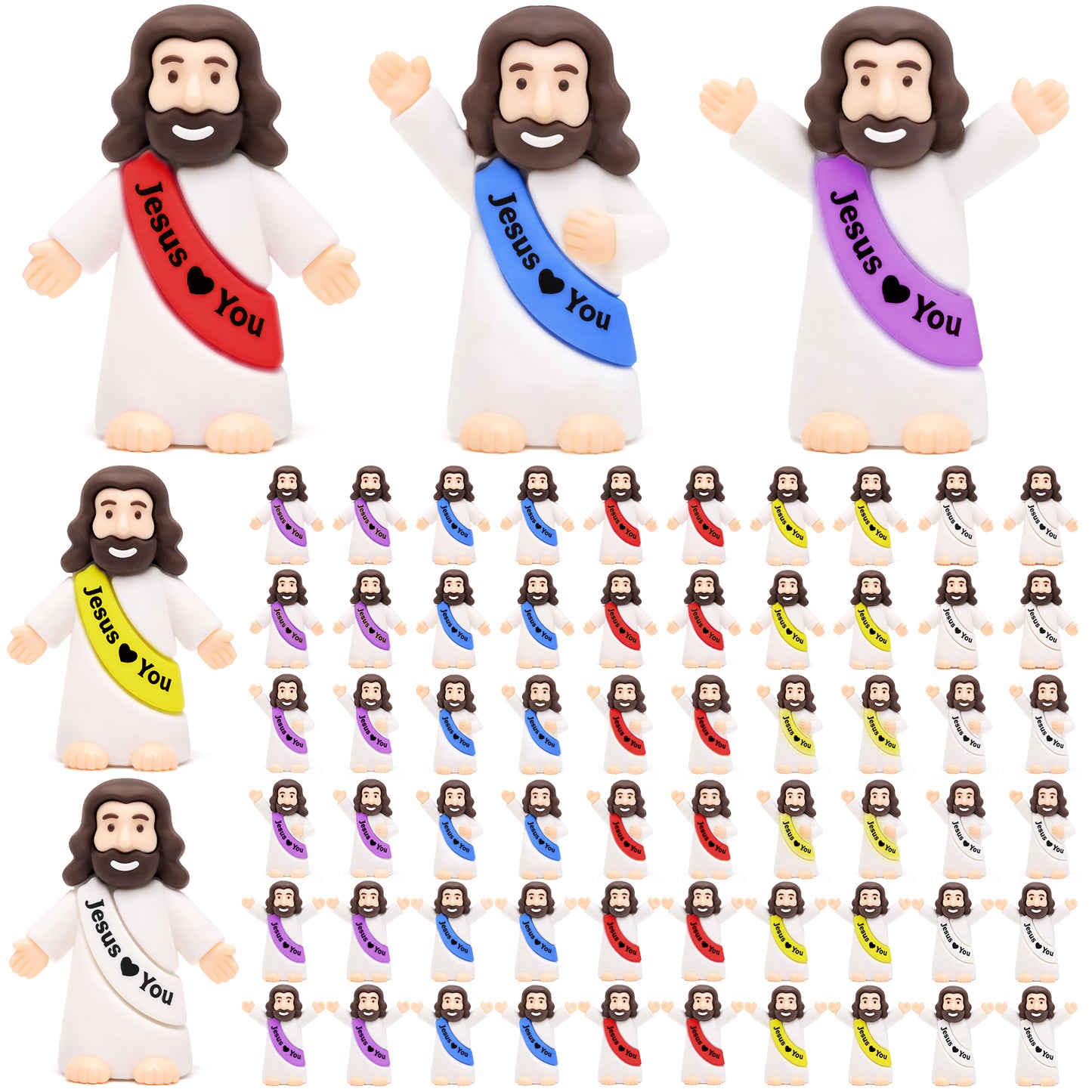Mini Jesus Figurines- 5 Colors & 3 Poses