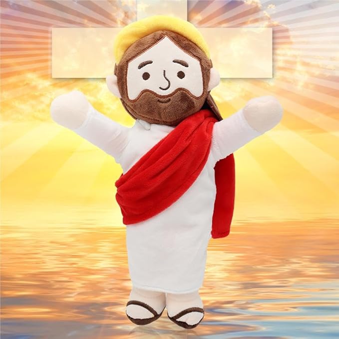 Jesus plush with Hands Upwards-Red