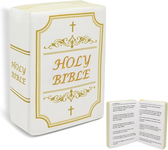 Holy Bible Book Plush Pillow-Beige