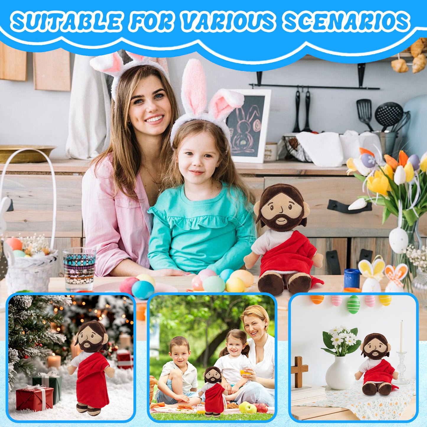 Red Jesus plush-Brown