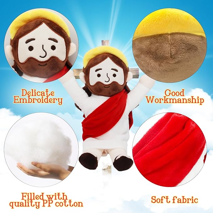 Jesus plush with Hands Upwards-Red