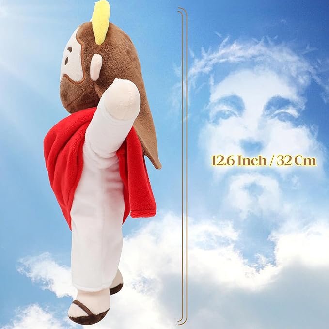 Jesus plush with Hands Upwards-Red