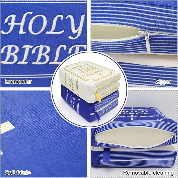 Holy Bible Book Plush Pillow-Blue