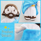 Blue Jesus Plush Toy-White/Brown