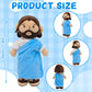 Blue Jesus Plush Toy-White/Brown
