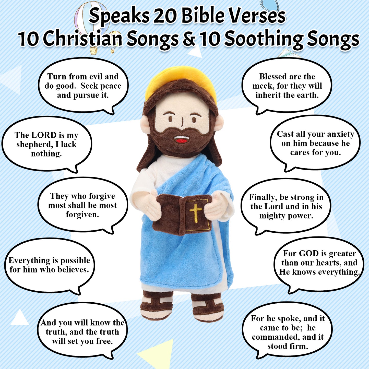 The Talking Jesus Plush Toy with Halo