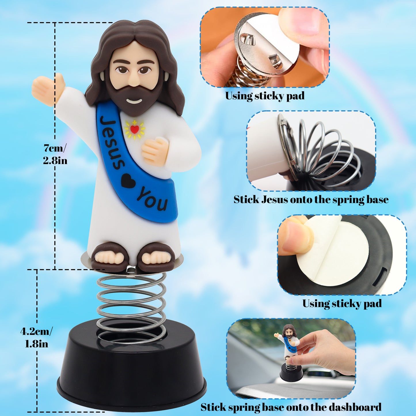 Jesus Bobblehead with Smile Face