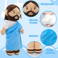 Blue Jesus Plush Toy-White/Brown