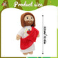 Red Sacred Heart of Jesus Plush-White/Brown