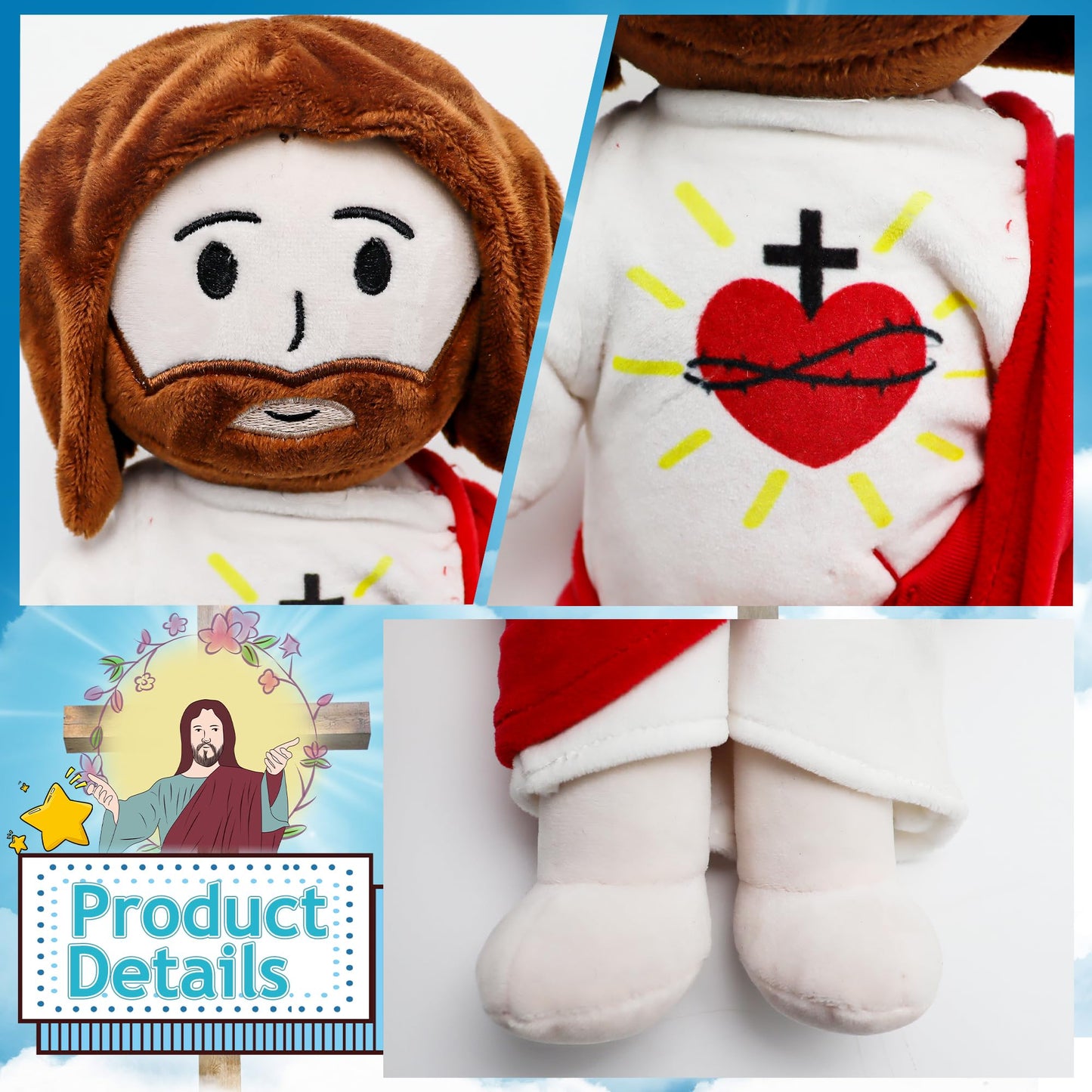 Sacred Heart of Jesus Plush-White