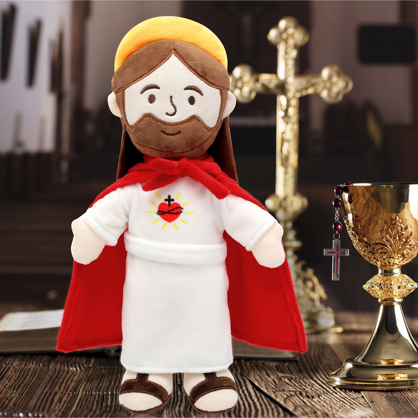 Jesus Plush Toy with Cape-Red