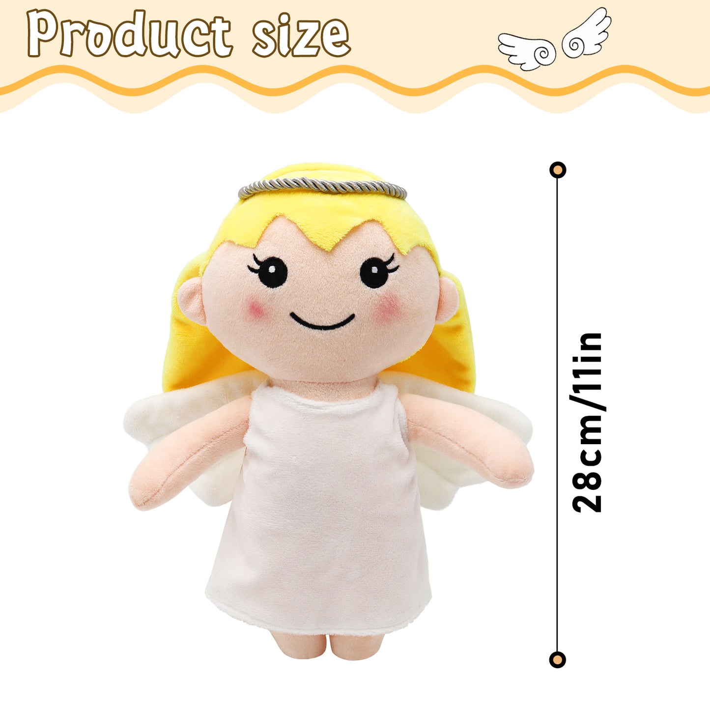 Girl-Guardian Angel Plush Doll with Wings